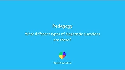 What are the different types of Diagnostic Questions? - Diagnostic Questions Pedagogy