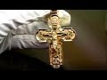 Нательный золотой крест с распятием, образами икон святых и гравировкой Спаси и сохрани