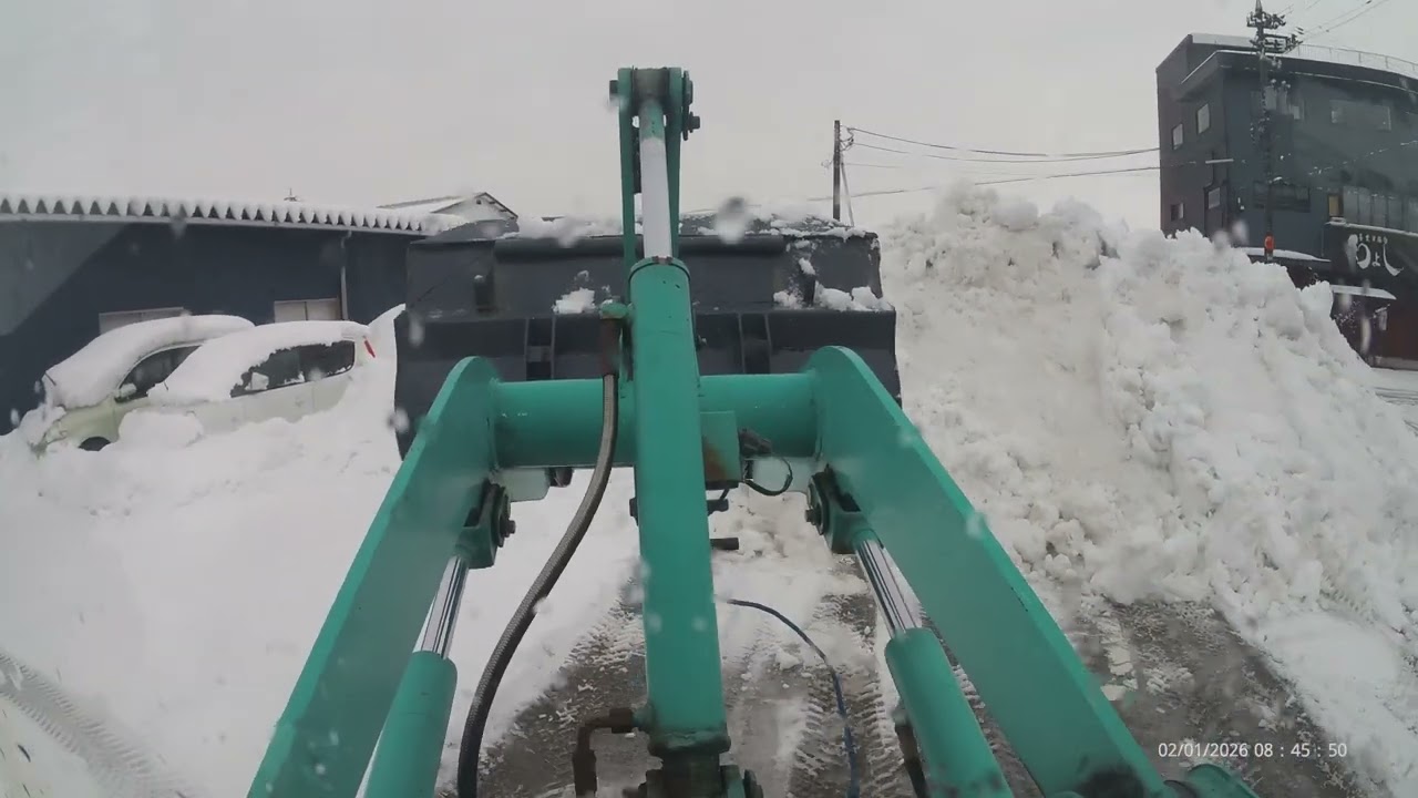 福井市の駐車場を除雪2026/02/01