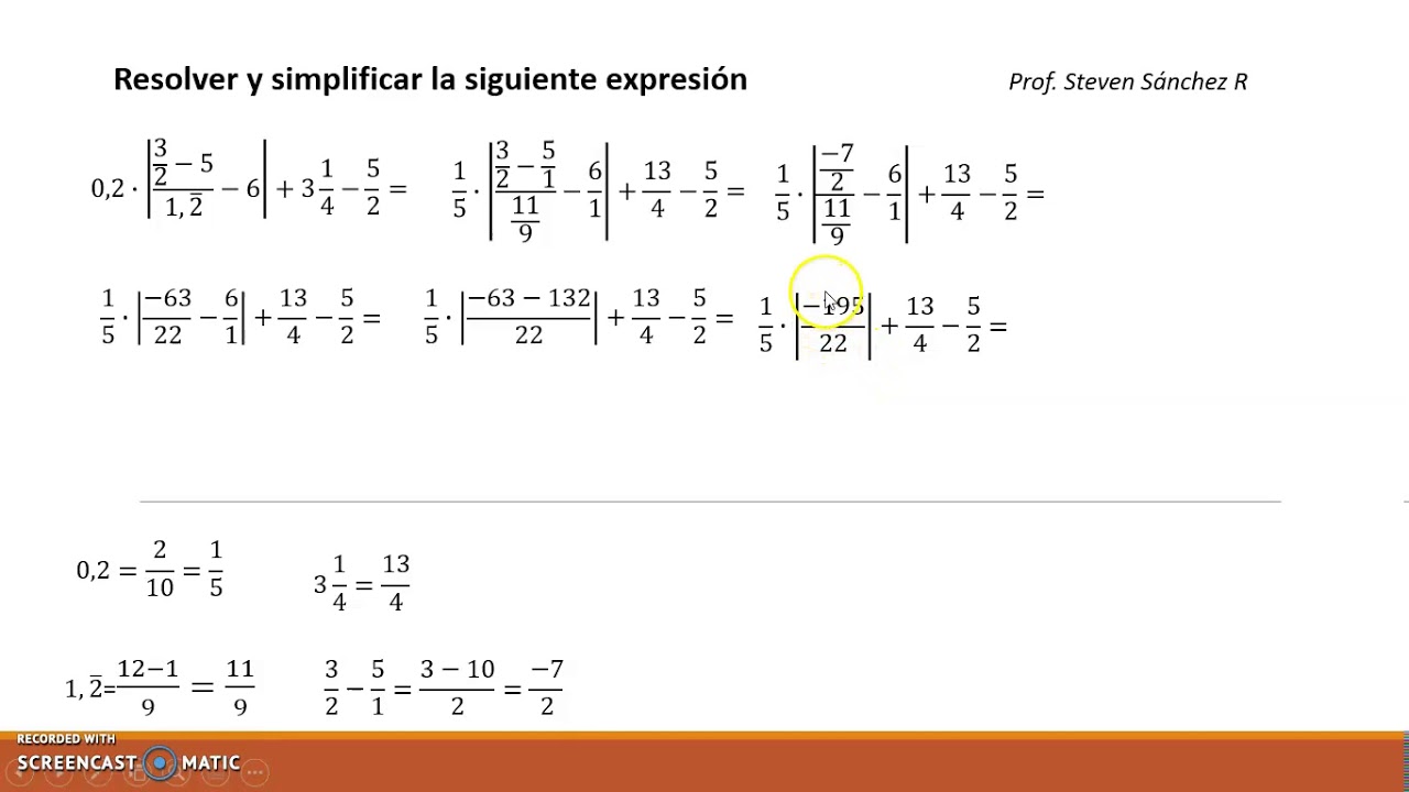 Ejercicio 2 (Operaciones con números racionales) YouTube