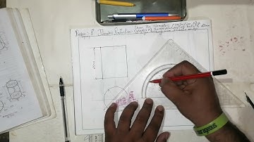 Problem 8# isometric projection #isometric view # cylinder of 50m diameter resting with the base hp