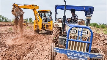 New Jcb 3dx Eco Expert Backhoe Loading Red Mud in Swaraj Tractor || Jcb and Tractor Video 