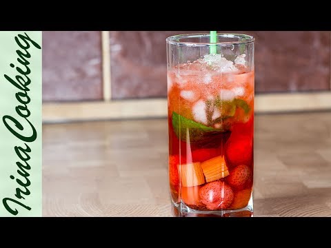 Освежающий Клубничный Напиток с Ревенем  Strawberry Rhubarb Refreshing Drink  Ирина Кукинг