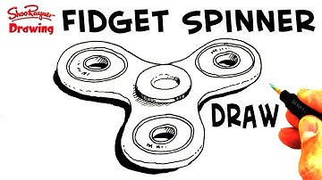 How to draw a Fidget Spinner step by step