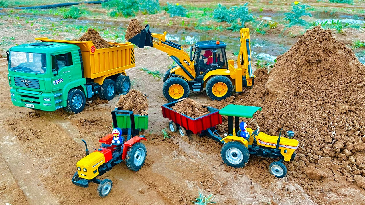 JCB 5cx fully loading sand HMT tractor | Sonalika rx60 tractor |