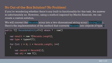 Converting JSON from Array of Properties in C#  with Ease