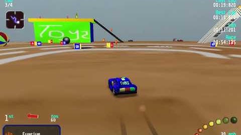 Re-Volt Custom Track Room by Kipy, 16 Cars 4 Laps & Pickups!