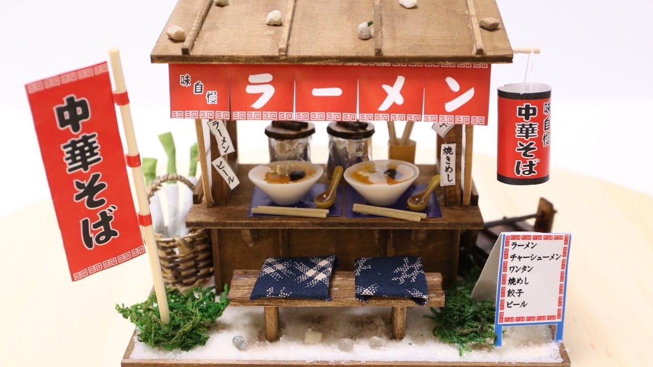 DIY Miniature Dollhouse Kit Ramen Stall YouTube