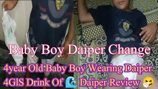 How To Change 4Year Old Baby Boy Daiper4Glas Of Drink Of Water Reviewfirst Daiper Strugling Video