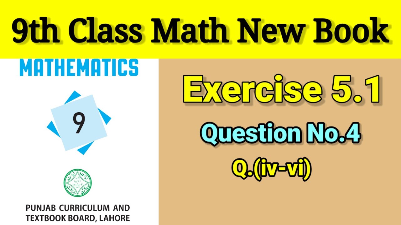 Exercise 5.1 Question 4| 9th class Math New Punjab Text Book Chapter 5 ...