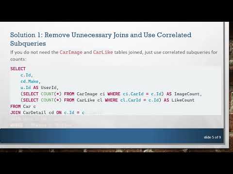 Optimizing COUNT() with JOIN and LEFT JOIN in T-SQL Queries