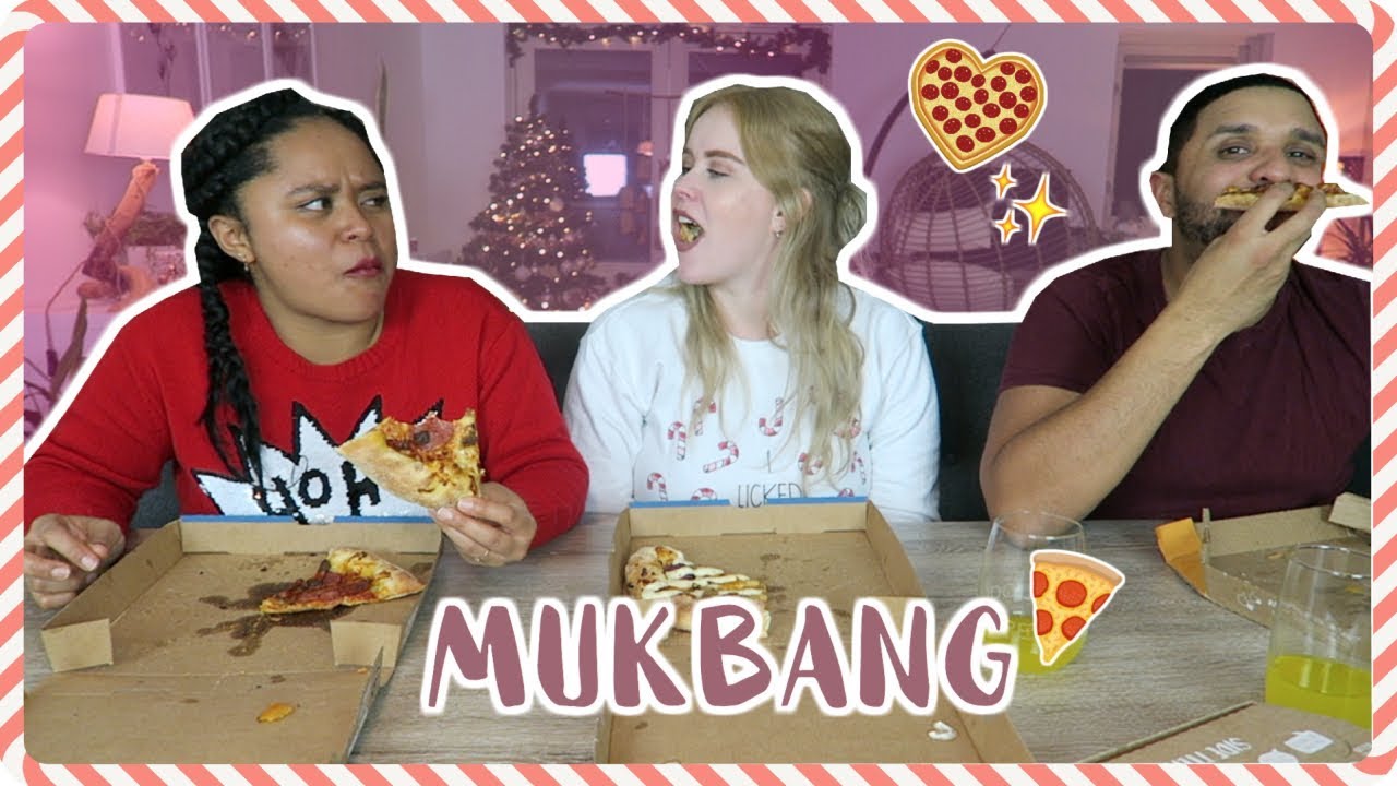 PIZZA MUKBANG met Marie & Mitchell 🍕😻 | REBECCA DENISE