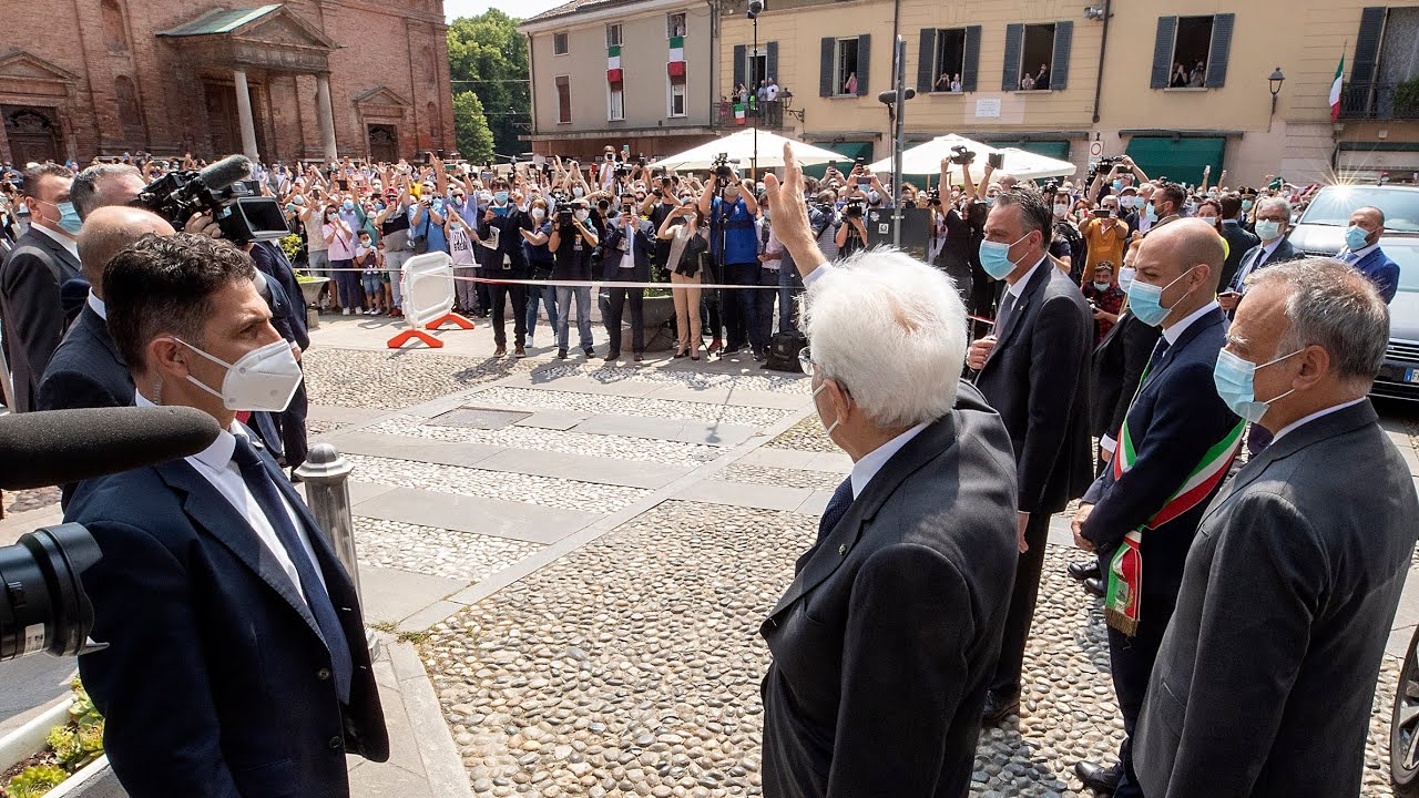 Mattarella al Municipio di Codogno per commemorare i cittadini deceduti