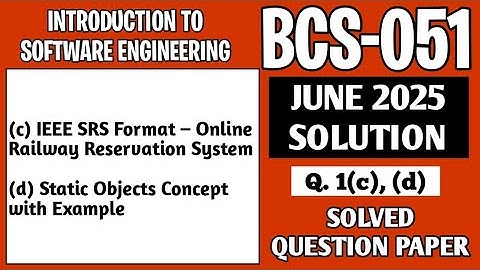 P2- 1(c), (d) | BCS 051 June 2025 Solution | BCS051 Solved Question Paper | Bcs51 Important Question