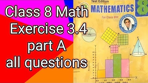 #Maths Class 8 | Unit 3 | Exercise 3.4 | Part A | Sindh Textbook board