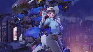 Overwatch | Officer DVA Skin Gameplay Lights & Sirens | wee woo wee woo