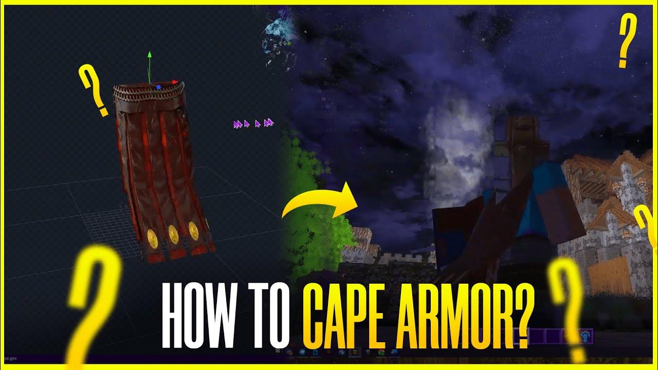 (Easy) How to Custom Cape Armor with Animations MCPE Bedrock BE