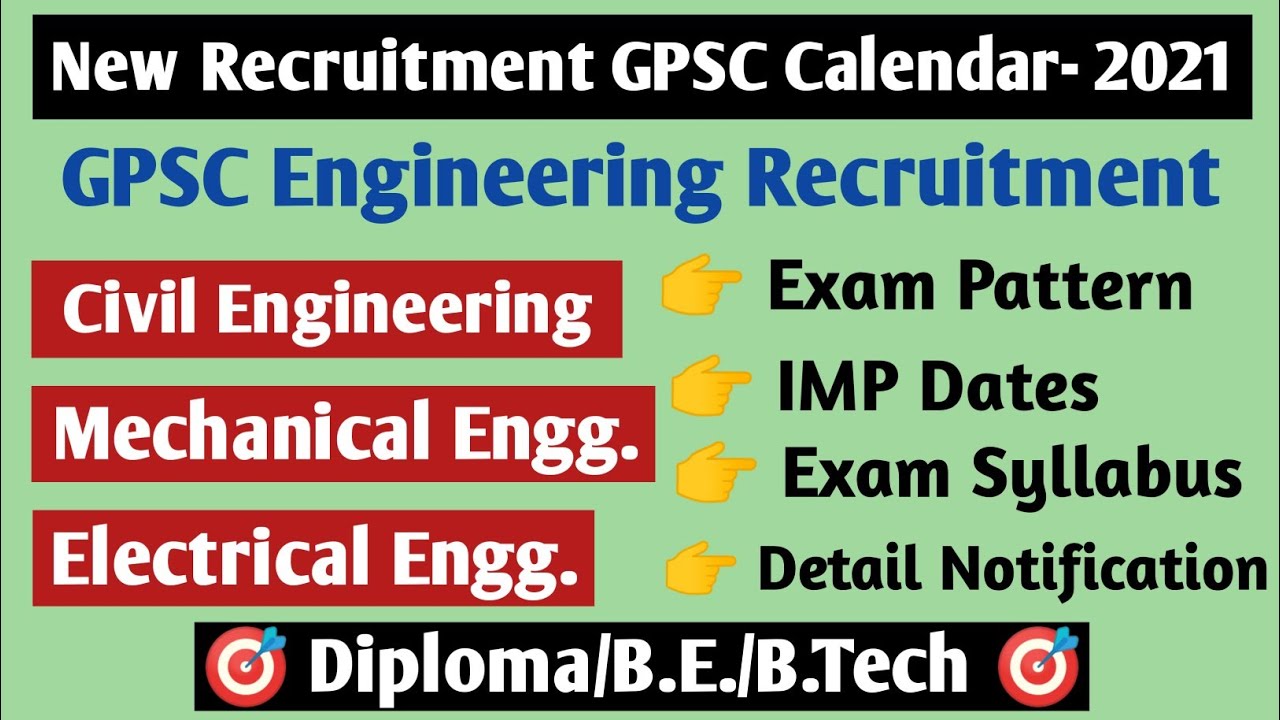 GPSC Recruitment 2021 For Assistant Engineer Etc 283 Posts 