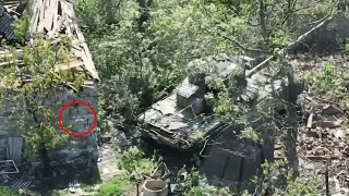 Drone Cause Fuel Explosion On T-80BVM Tank In Hiding
