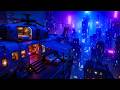 Cyberpunk Rainy Space 🌧️ Cozy Helicopter Balcony Over Neon Skyline | Sleep &amp; Relax | 4K [8H]