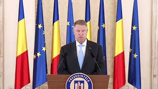 Președintele Klaus Iohannnis face declarații de presă după ședința CSAT