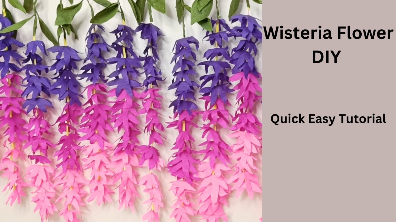 Paper flower making | handmade paper flowers for home decor | Wisteria  flower DIY | madebymayuri