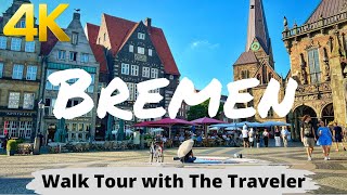 Bremen, Germany Walking Tour on a Hot Summer Day 2022 - 4K 60fps