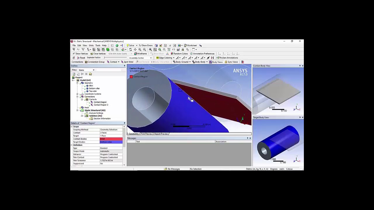 Metal rolling process in Ansys workbench 17 - YouTube