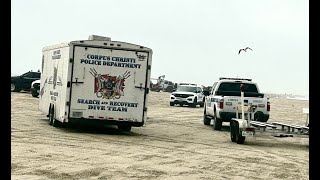 Recovery Efforts for Vehicle in Ship Channel Port Aransas, TX