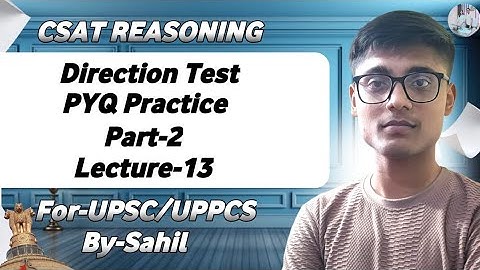 CSAT Reasoning: Direction Test ✨⁉️ | PYQ Practice ✨ #upsc #csat #reasoning 