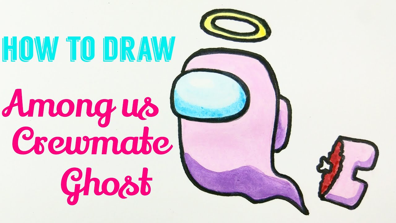 How To Draw Among Us Crewmate Easy Cute Ghost Crewmate Flower Drawing Tutorial For Beginner Youtube