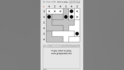 Grey is Odd - Today grids. Solution level 3 6X6 dated 03-13-2024