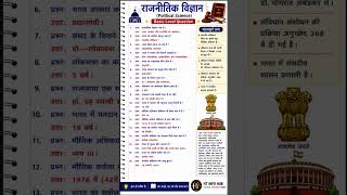 Political Science Basic Questions 2026 | राजनीति विज्ञान महत्वपूर्ण प्रश्न | Indian Polity GK #short