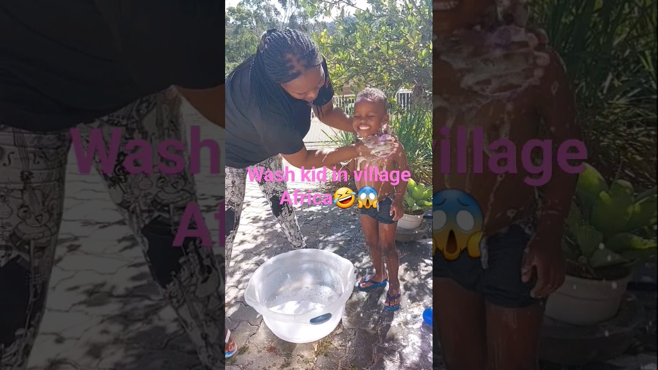 Bathing  style  in Africa 🙈🙉😱# short #bathing  #village