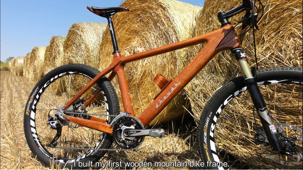 wooden mountain bike