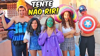 TENTE NÃO RIR! - (IMPOSSÍVEL) - QUEM PERDER CAI NA PISCINA!