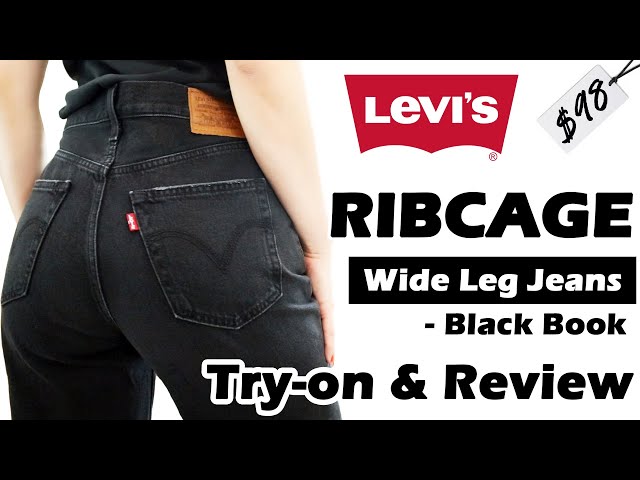 LEVI'S Ribcage Wide Leg Jeans, Black Book, Try-on & Review