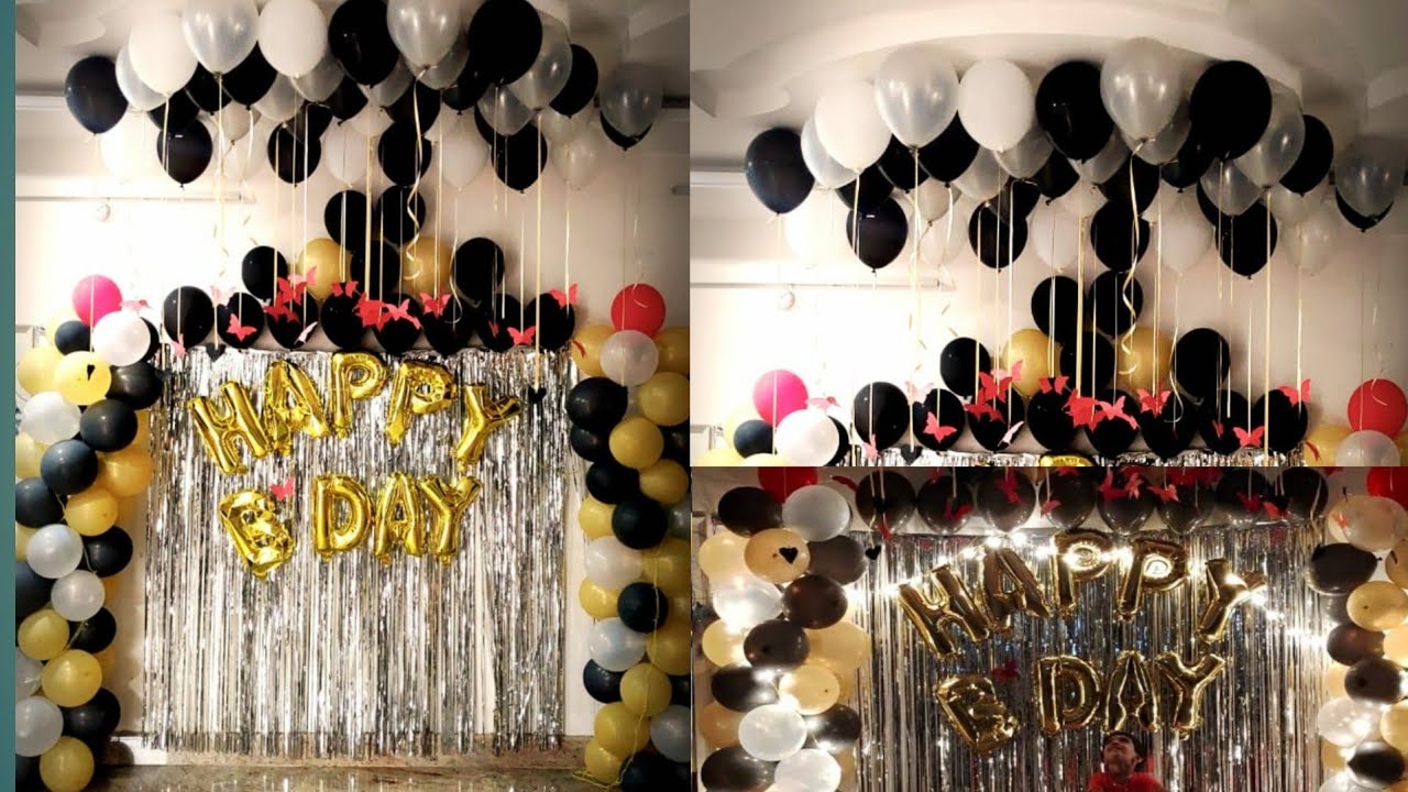 DIY Balloons Birthday Party Decoration // Birthday Background Decoration  Ideas At Home /Ballons Arch - YouTube