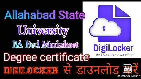 Download allahabad state uni BA,Bed certificate by digilocker ||digilocker se certificate download