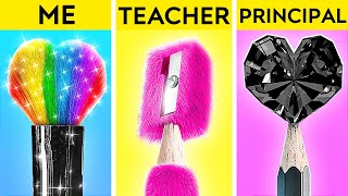 TEACHER VS ME VS PRINCIPAL CHALLENGE | Hilarious School Hacks, Funny Moments by 123 GO!