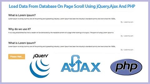 Auto Load Data on Page Scroll using jQuery Ajax PHP from MySQL