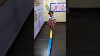 Walk on balance beam activity #funny #alphabetz #challenge