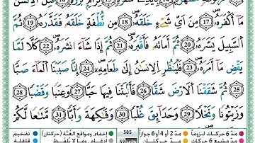 سورة عبس برواية ورش عن نافع حمزة الجزائري