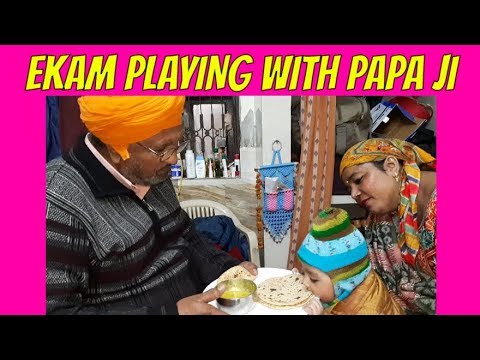 ekam-playing-with-papa-ji-|-punjabi-village-food-factory-|-kids-video