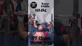 Tony Cliffe - 1st Place 952.5kg Total - 120kg Class 2023 IPF World Classic Championship