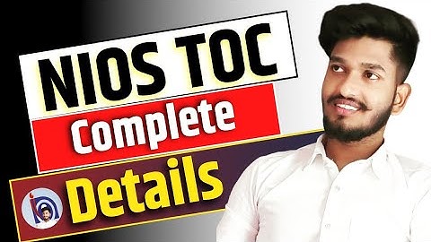 NIOS TOC DETAILS | what is Toc in nios Admission | On Demand Examination | Original Marksheet.
