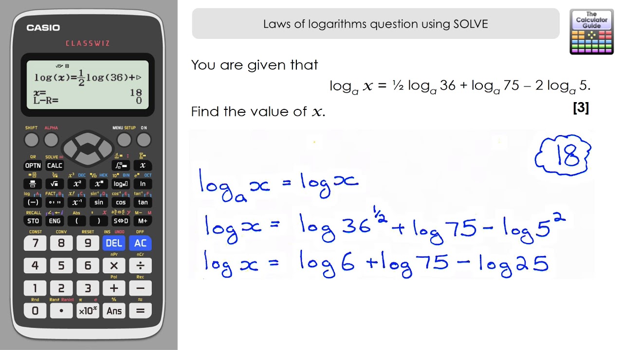 how to solve log problems on calculator