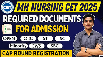 MH BSc Nursing CET 2025 | Documents Required for Admission | CAP Round Registration | #bscnursing