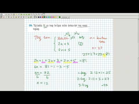 Video: 7-sinf Uchun Algebra Misolini Qanday Hal Qilish Kerak