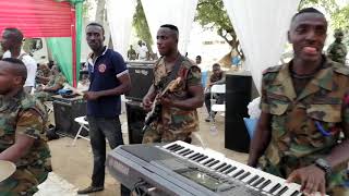 Abeiku Forson and the New Vision Band of the Ghana Armed Forces Central Band live in play.